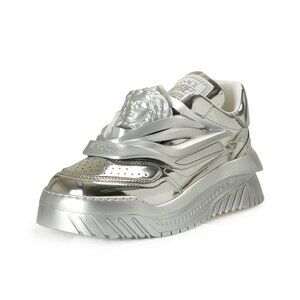Versace Women's "Odissea" Silver 100% Leather Sneakers Shoes US 8 IT 38